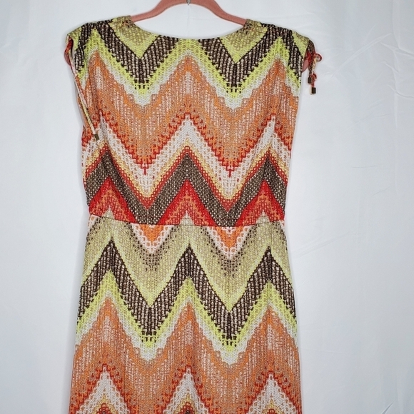 Chico's Textured Chevron Tessa Maxi Dress Size 1 US M Sleeveless Stretch Resort - Picture 6 of 16